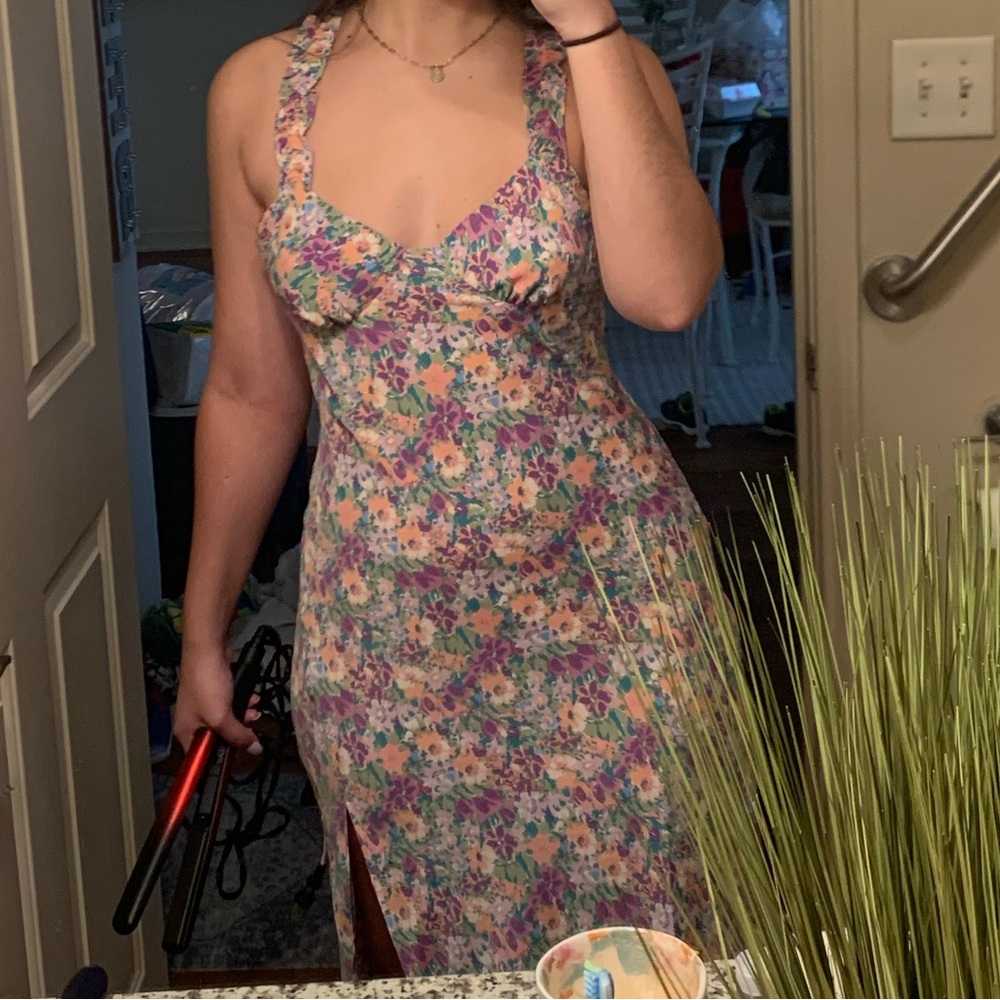 Astr Floral Dress - Purple and Orange